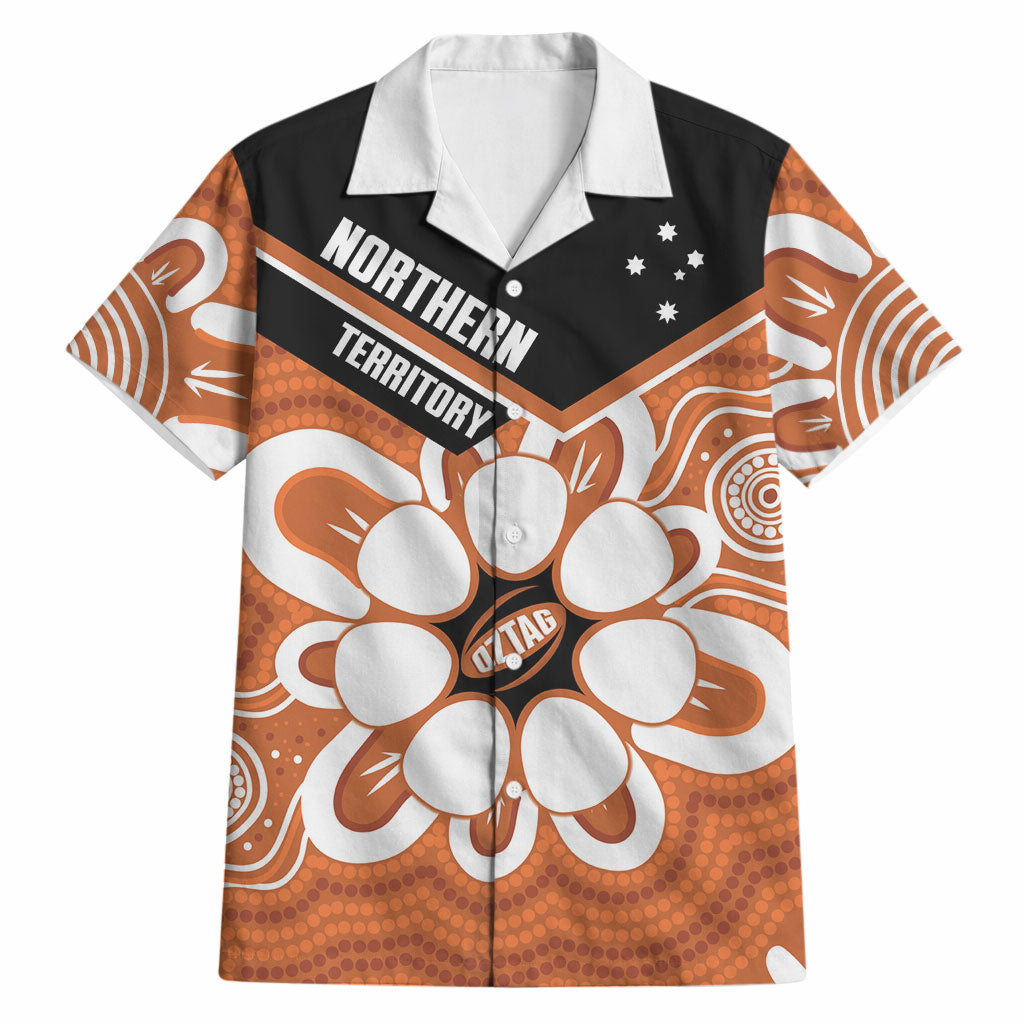 Northern Territory Oztag Custom Hawaiian Shirt Seven-Petaled Rose Emblem Indigenous Art