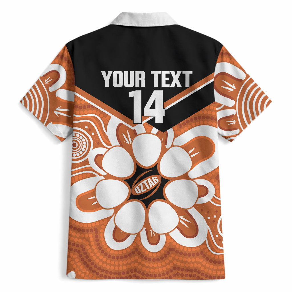 Northern Territory Oztag Custom Hawaiian Shirt Seven-Petaled Rose Emblem Indigenous Art
