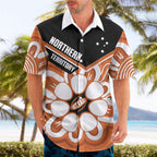 Northern Territory Oztag Custom Hawaiian Shirt Seven-Petaled Rose Emblem Indigenous Art