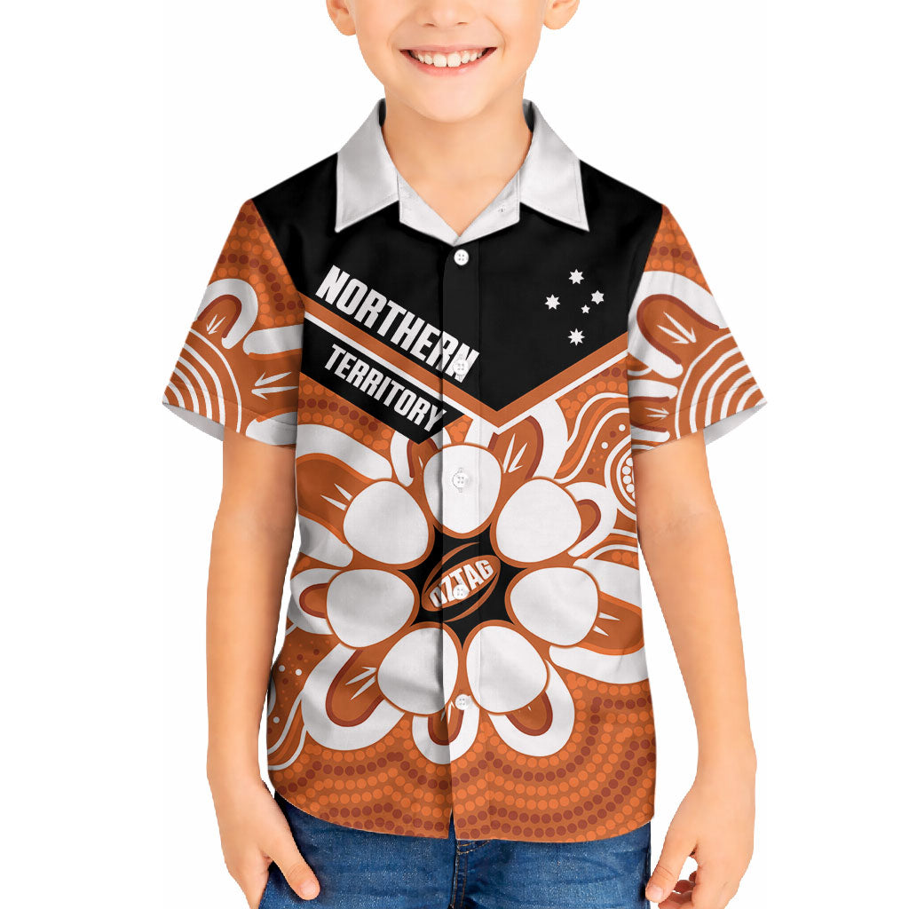 Northern Territory Oztag Custom Hawaiian Shirt Seven-Petaled Rose Emblem Indigenous Art