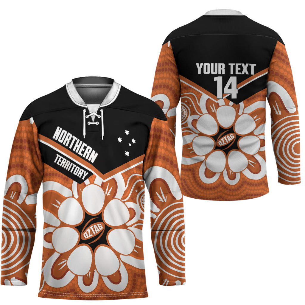 Northern Territory Oztag Custom Hockey Jersey Seven-Petaled Rose Emblem Indigenous Art