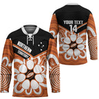 Northern Territory Oztag Custom Hockey Jersey Seven-Petaled Rose Emblem Indigenous Art