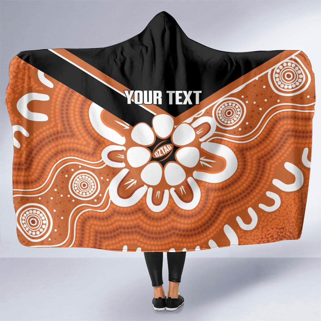 Northern Territory Oztag Custom Hooded Blanket Seven-Petaled Rose Emblem Indigenous Art