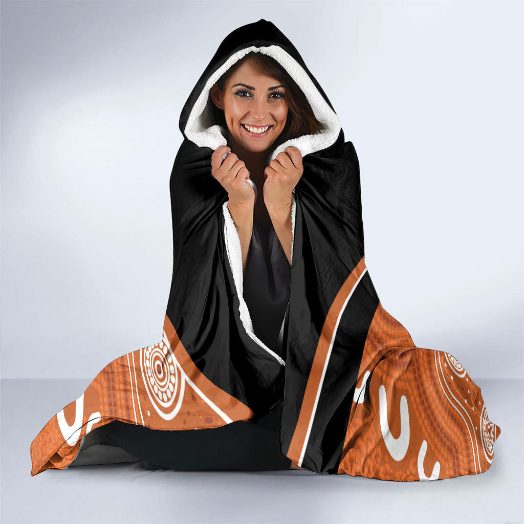 Northern Territory Oztag Custom Hooded Blanket Seven-Petaled Rose Emblem Indigenous Art