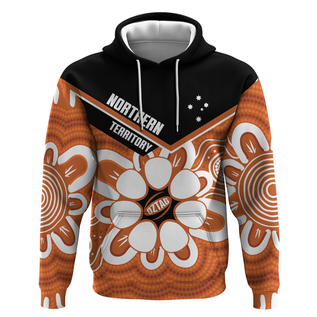 Northern Territory Oztag Custom Hoodie Seven-Petaled Rose Emblem Indigenous Art