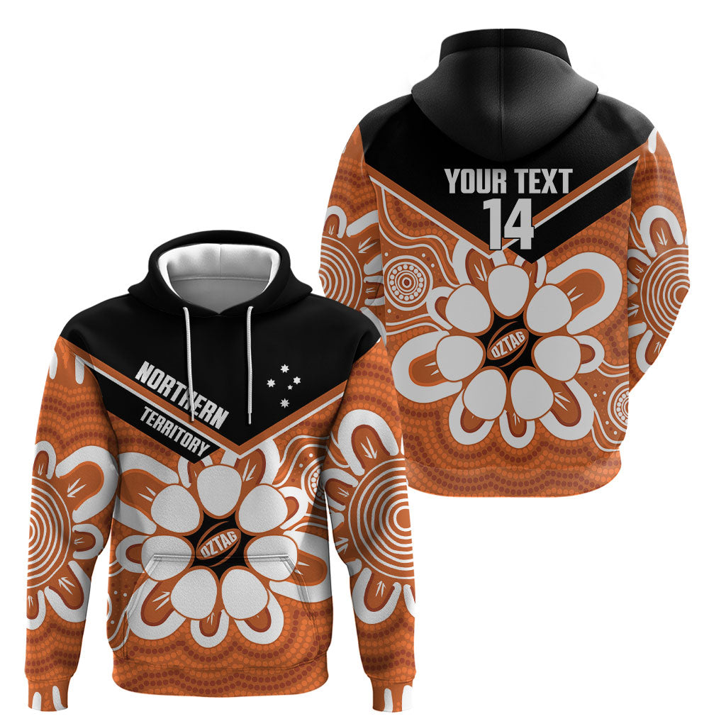 Northern Territory Oztag Custom Hoodie Seven-Petaled Rose Emblem Indigenous Art