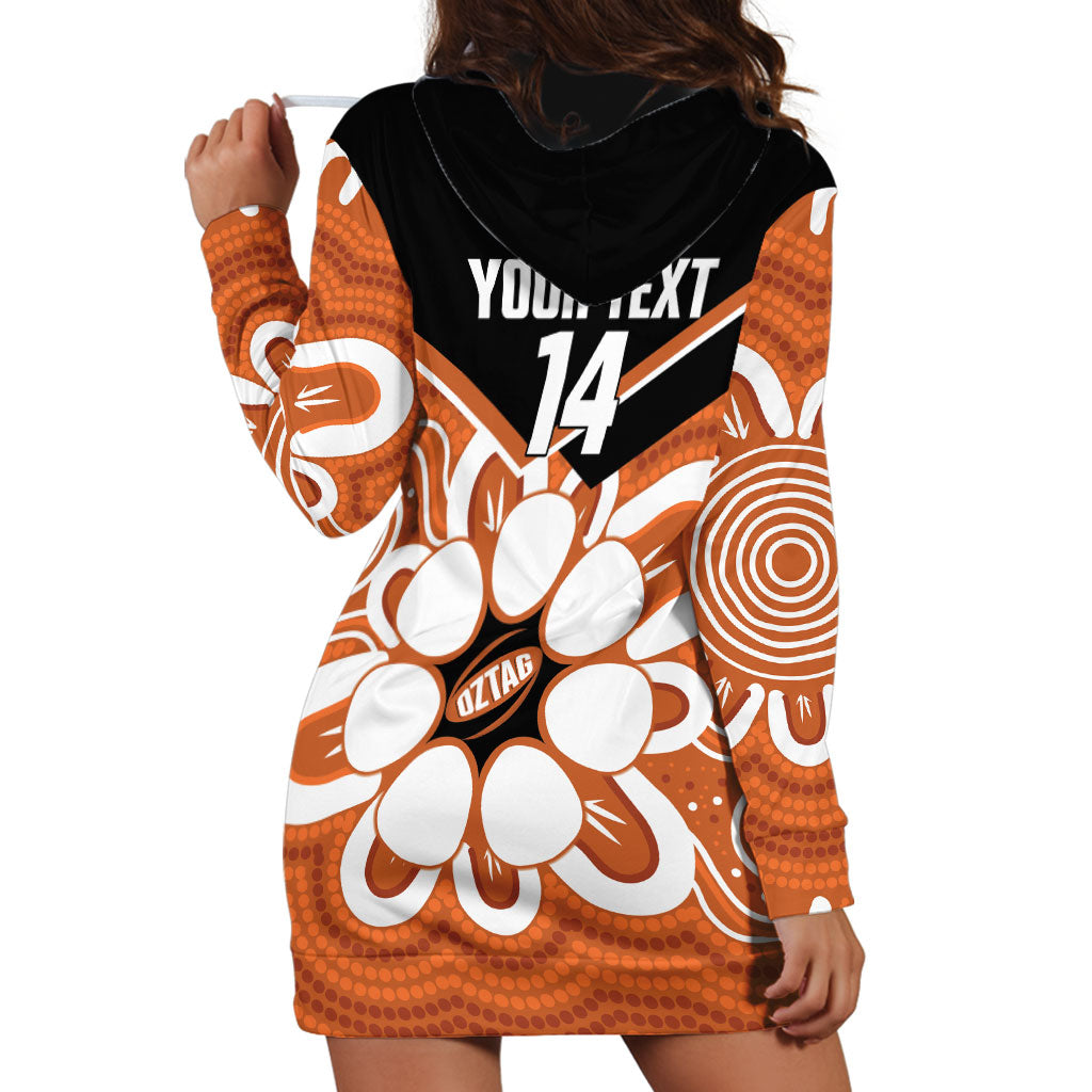 Northern Territory Oztag Custom Hoodie Dress Seven-Petaled Rose Emblem Indigenous Art