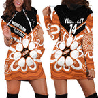 Northern Territory Oztag Custom Hoodie Dress Seven-Petaled Rose Emblem Indigenous Art