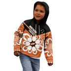 Northern Territory Oztag Custom Kid Hoodie Seven-Petaled Rose Emblem Indigenous Art