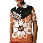 Northern Territory Oztag Custom Kid Polo Shirt Seven-Petaled Rose Emblem Indigenous Art