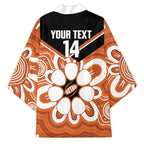 Northern Territory Oztag Custom Kimono Seven-Petaled Rose Emblem Indigenous Art