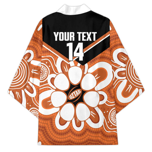 Northern Territory Oztag Custom Kimono Seven-Petaled Rose Emblem Indigenous Art