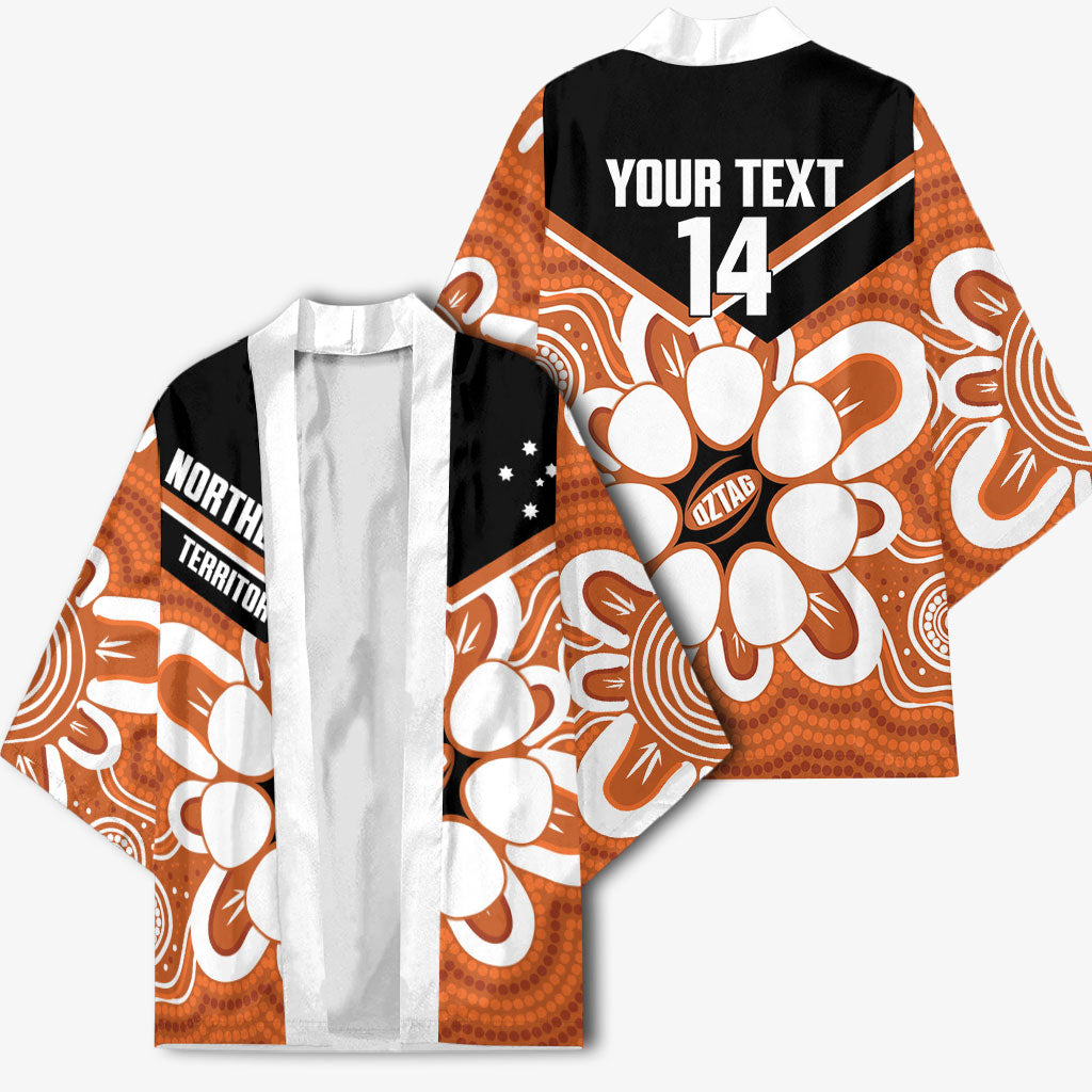 Northern Territory Oztag Custom Kimono Seven-Petaled Rose Emblem Indigenous Art