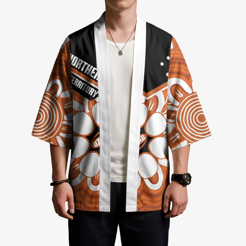 Northern Territory Oztag Custom Kimono Seven-Petaled Rose Emblem Indigenous Art