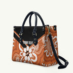 Northern Territory Oztag Custom Leather Bag Seven-Petaled Rose Emblem Indigenous Art