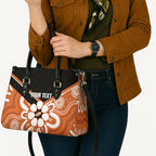 Northern Territory Oztag Custom Leather Bag Seven-Petaled Rose Emblem Indigenous Art