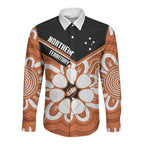 Northern Territory Oztag Custom Long Sleeve Button Shirt Seven-Petaled Rose Emblem Indigenous Art