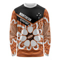 Northern Territory Oztag Custom Long Sleeve Shirt Seven-Petaled Rose Emblem Indigenous Art