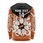 Northern Territory Oztag Custom Long Sleeve Shirt Seven-Petaled Rose Emblem Indigenous Art