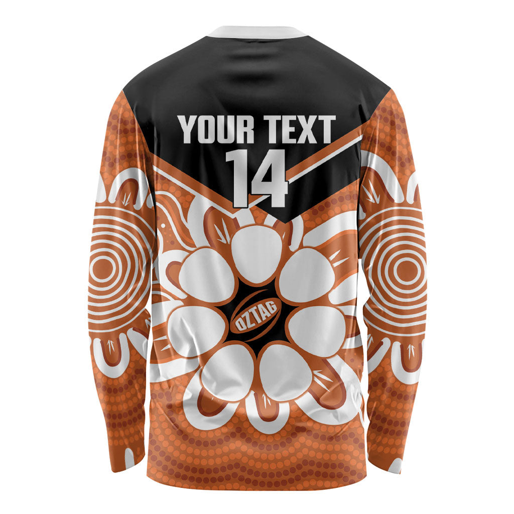 Northern Territory Oztag Custom Long Sleeve Shirt Seven-Petaled Rose Emblem Indigenous Art
