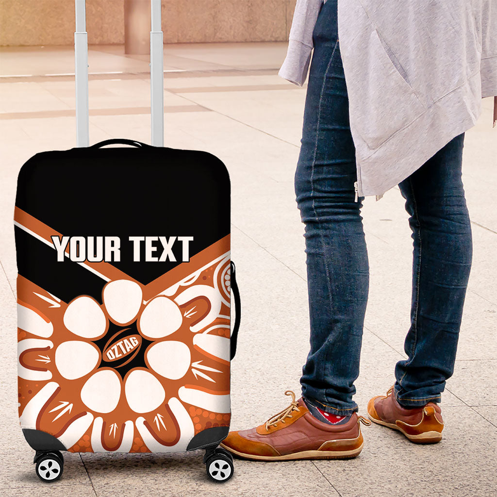 Northern Territory Oztag Custom Luggage Cover Seven-Petaled Rose Emblem Indigenous Art
