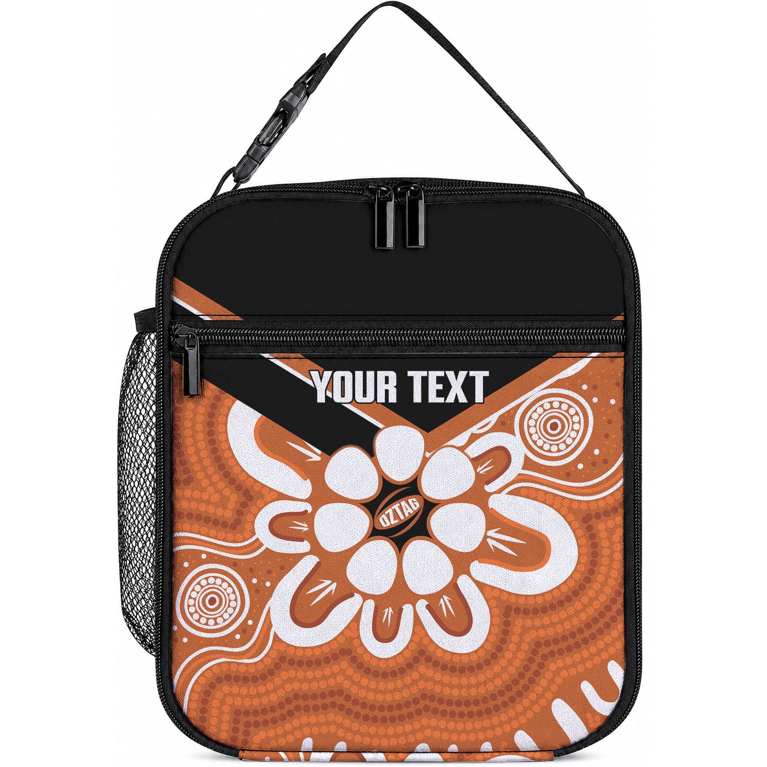 Northern Territory Oztag Custom Lunch Bag Seven-Petaled Rose Emblem Indigenous Art