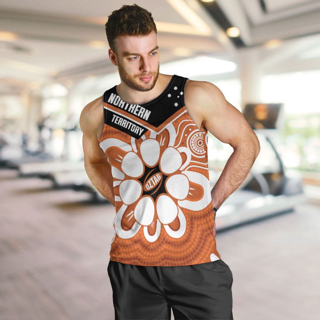 Northern Territory Oztag Custom Men Tank Top Seven-Petaled Rose Emblem Indigenous Art