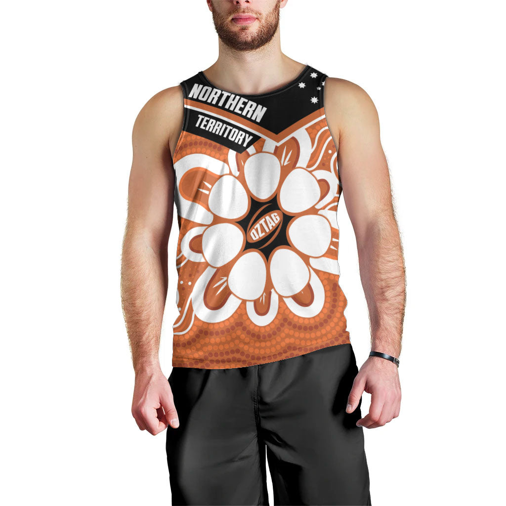 Northern Territory Oztag Custom Men Tank Top Seven-Petaled Rose Emblem Indigenous Art