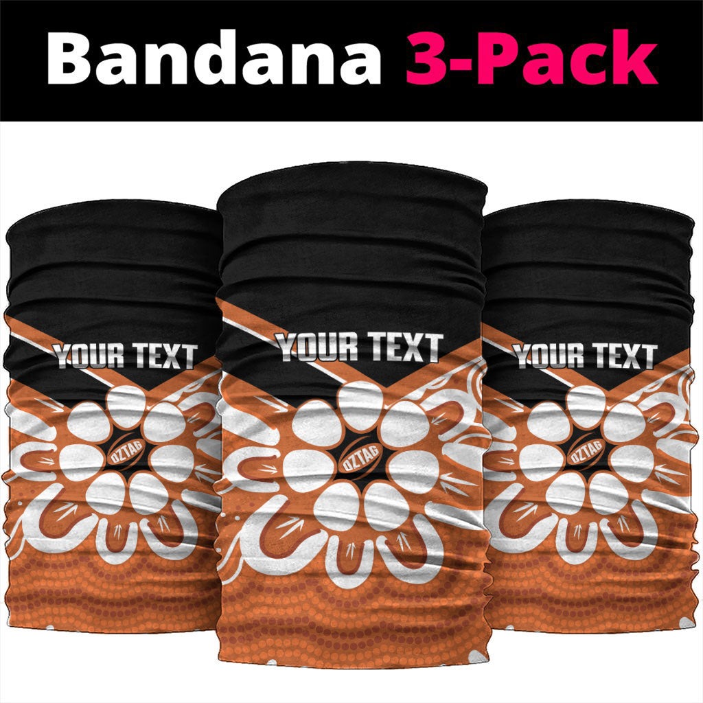 Northern Territory Oztag Custom Neck Gaiter Seven-Petaled Rose Emblem Indigenous Art