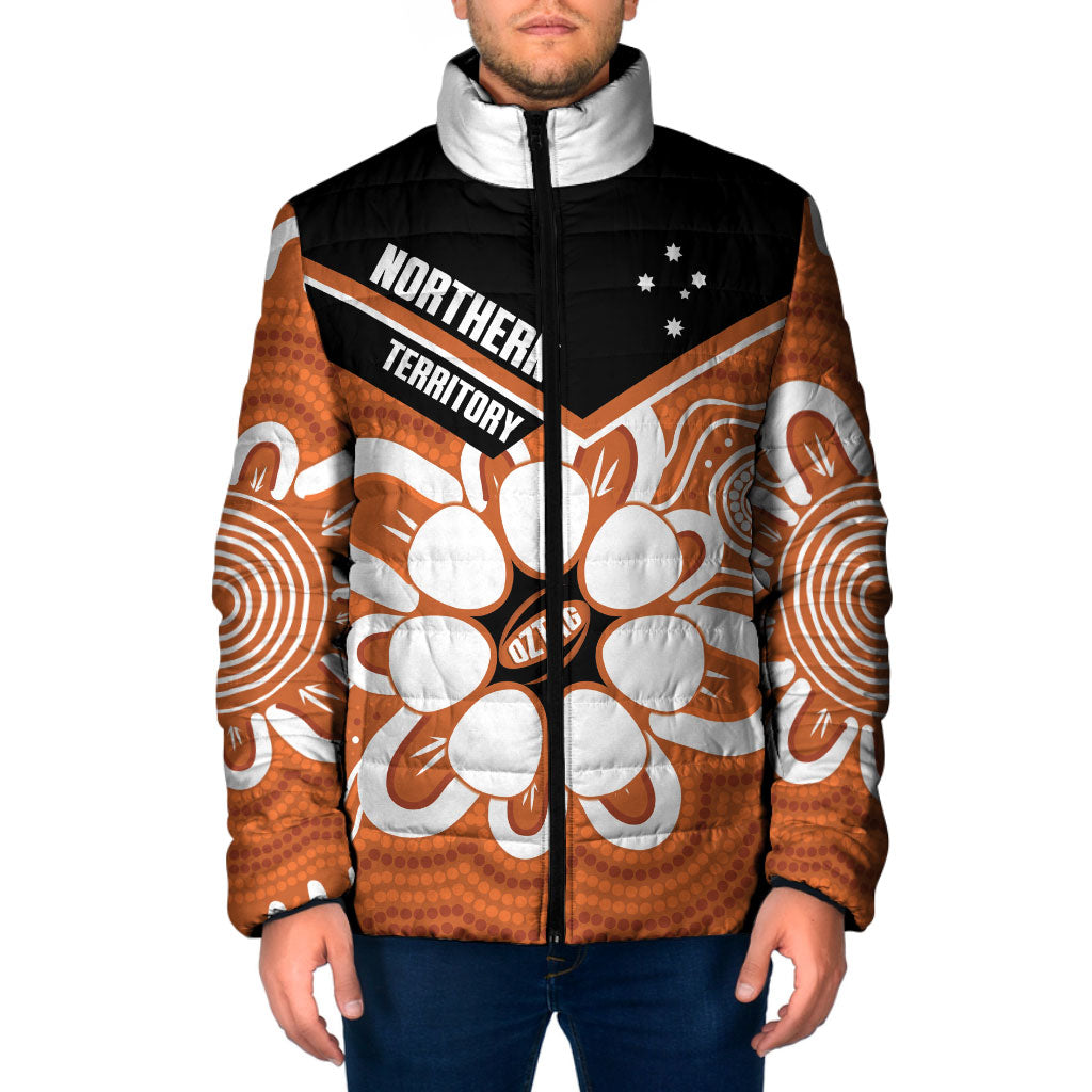 Northern Territory Oztag Custom Padded Jacket Seven-Petaled Rose Emblem Indigenous Art