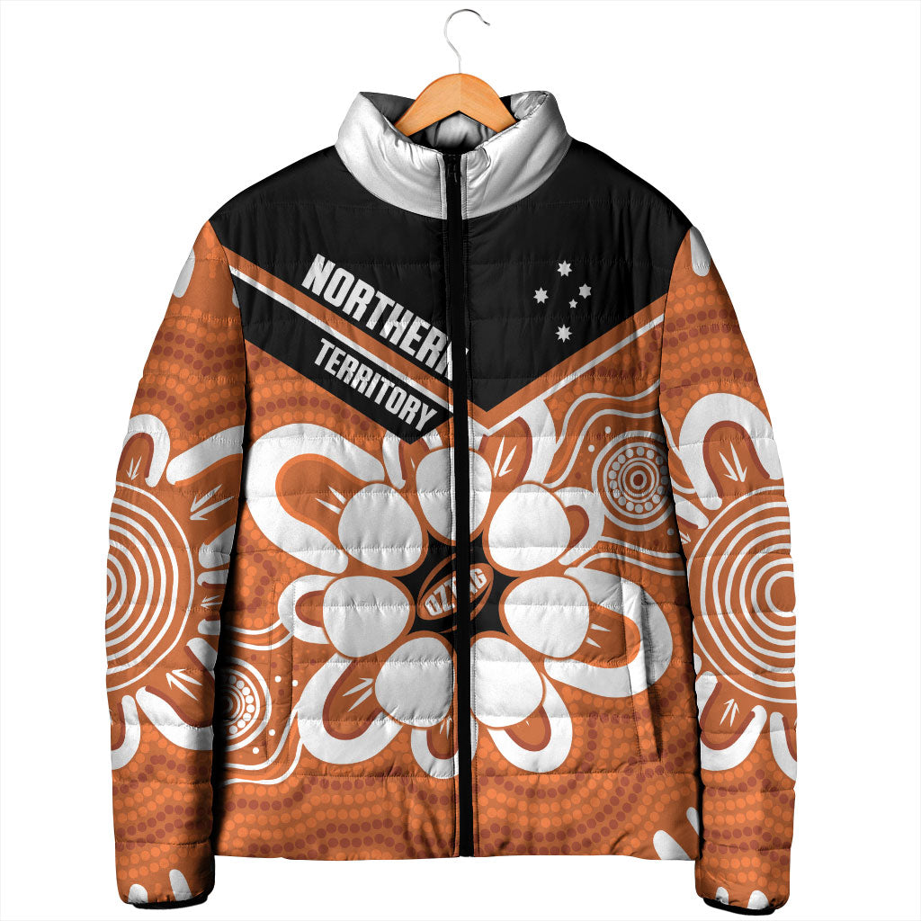 Northern Territory Oztag Custom Padded Jacket Seven-Petaled Rose Emblem Indigenous Art