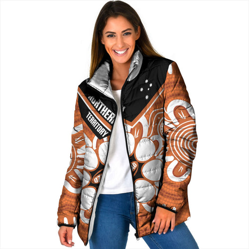 Northern Territory Oztag Custom Padded Jacket Seven-Petaled Rose Emblem Indigenous Art