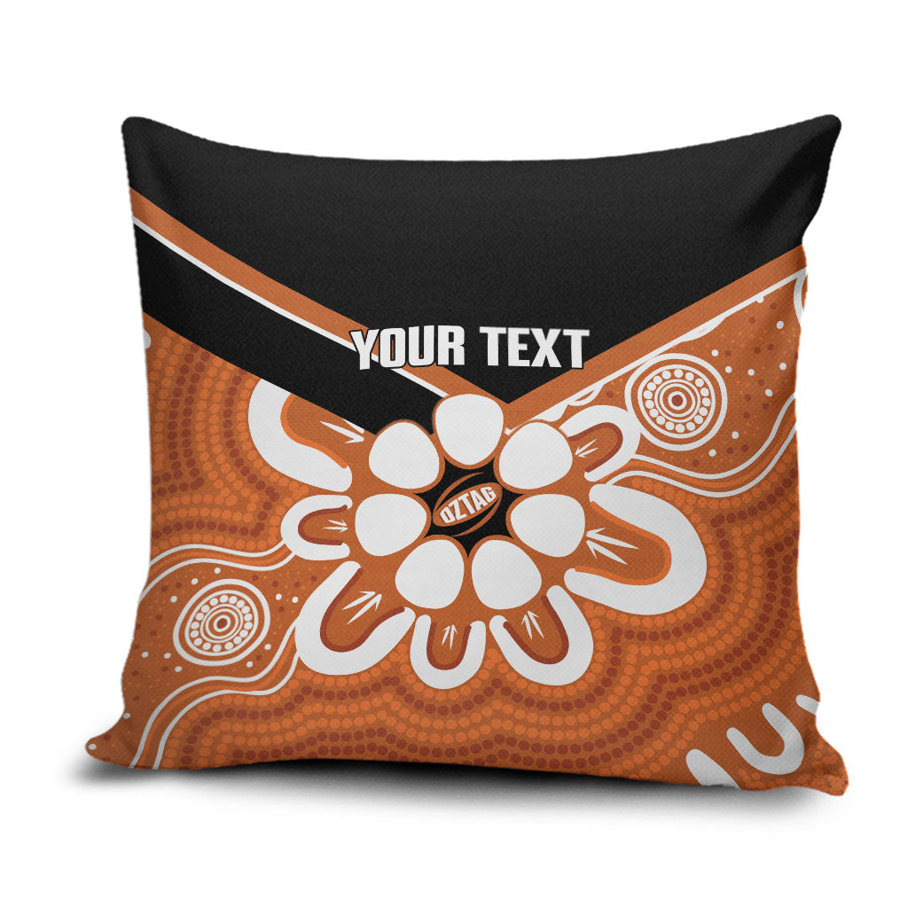 Northern Territory Oztag Custom Pillow Cover Seven-Petaled Rose Emblem Indigenous Art