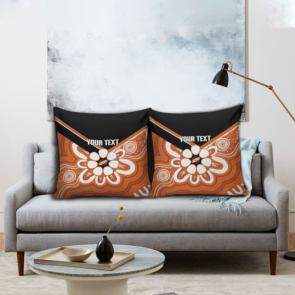 Northern Territory Oztag Custom Pillow Cover Seven-Petaled Rose Emblem Indigenous Art