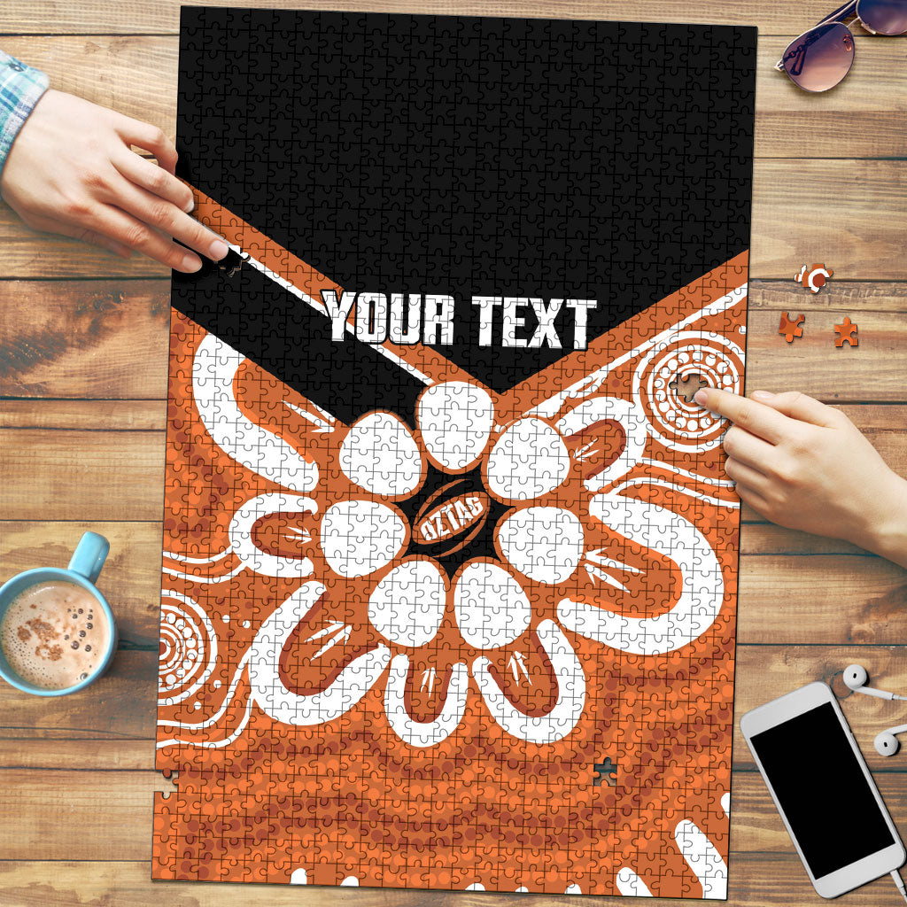Northern Territory Oztag Custom Puzzle Seven-Petaled Rose Emblem Indigenous Art