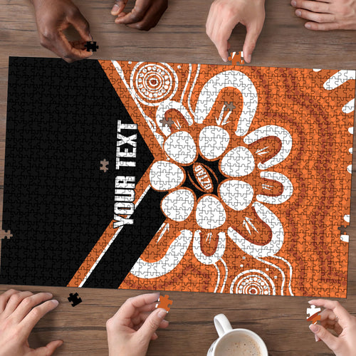 Northern Territory Oztag Custom Puzzle Seven-Petaled Rose Emblem Indigenous Art