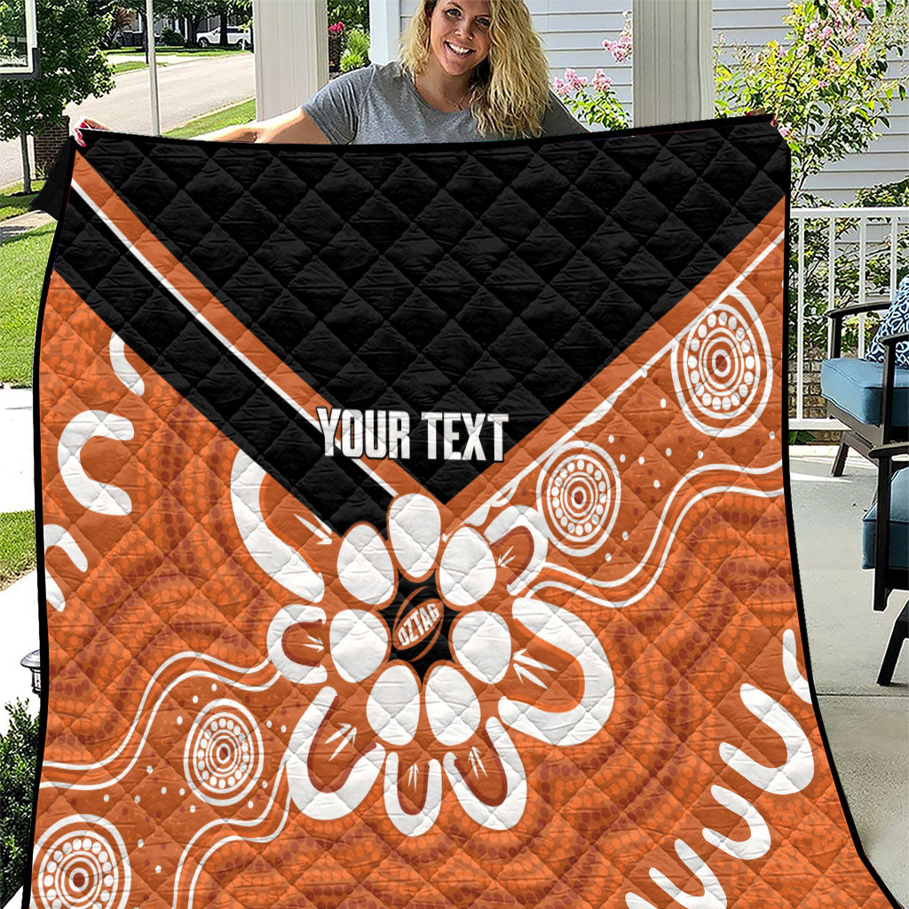 Northern Territory Oztag Custom Quilt Seven-Petaled Rose Emblem Indigenous Art
