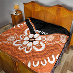 Northern Territory Oztag Custom Quilt Seven-Petaled Rose Emblem Indigenous Art