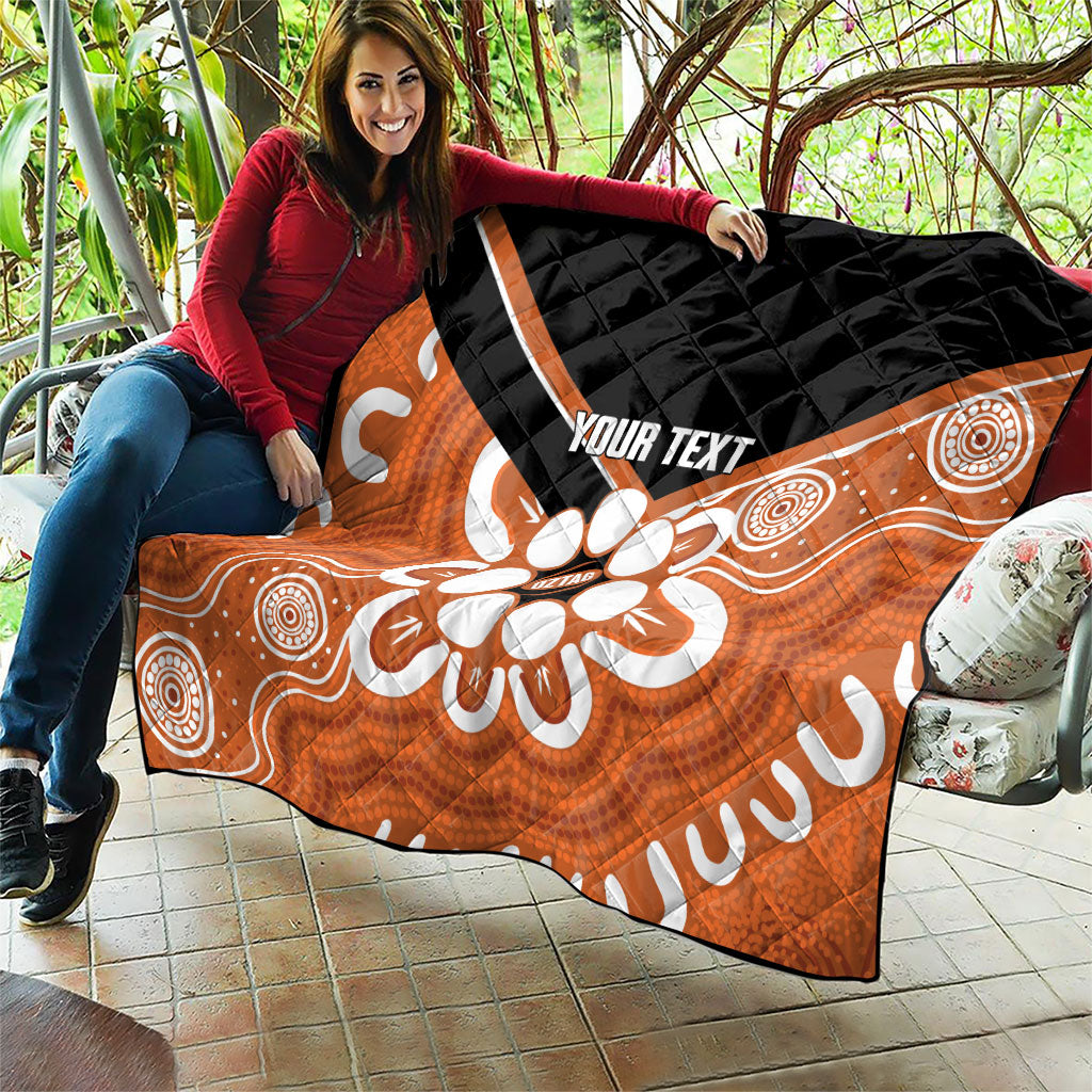 Northern Territory Oztag Custom Quilt Seven-Petaled Rose Emblem Indigenous Art