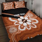Northern Territory Oztag Custom Quilt Bed Set Seven-Petaled Rose Emblem Indigenous Art