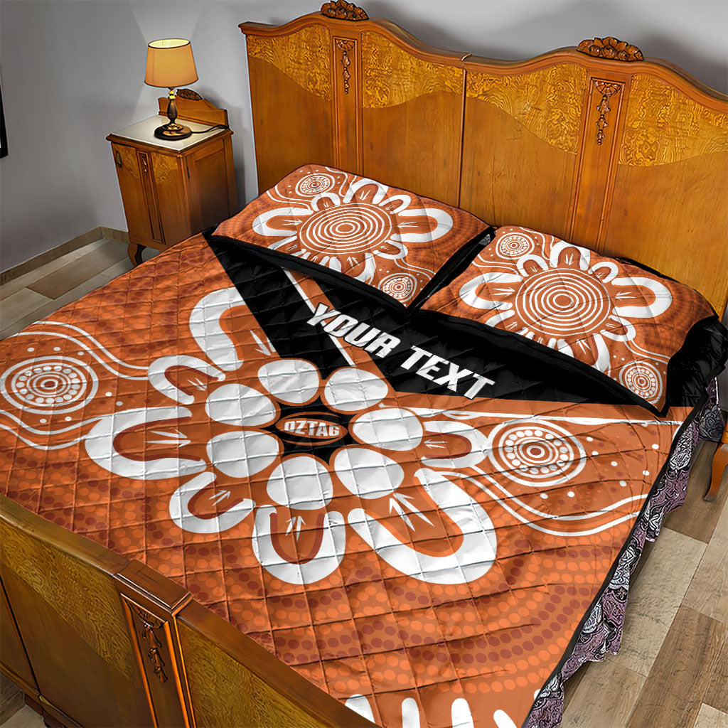 Northern Territory Oztag Custom Quilt Bed Set Seven-Petaled Rose Emblem Indigenous Art