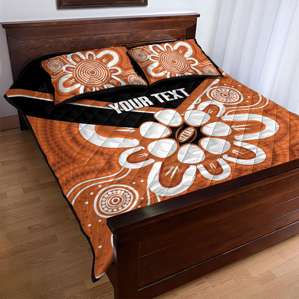 Northern Territory Oztag Custom Quilt Bed Set Seven-Petaled Rose Emblem Indigenous Art