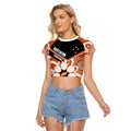 Northern Territory Oztag Custom Raglan Cropped T Shirt Seven-Petaled Rose Emblem Indigenous Art