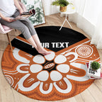 Northern Territory Oztag Custom Round Carpet Seven-Petaled Rose Emblem Indigenous Art