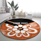 Northern Territory Oztag Custom Round Carpet Seven-Petaled Rose Emblem Indigenous Art