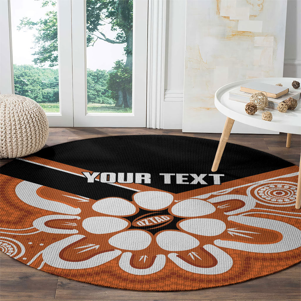 Northern Territory Oztag Custom Round Carpet Seven-Petaled Rose Emblem Indigenous Art