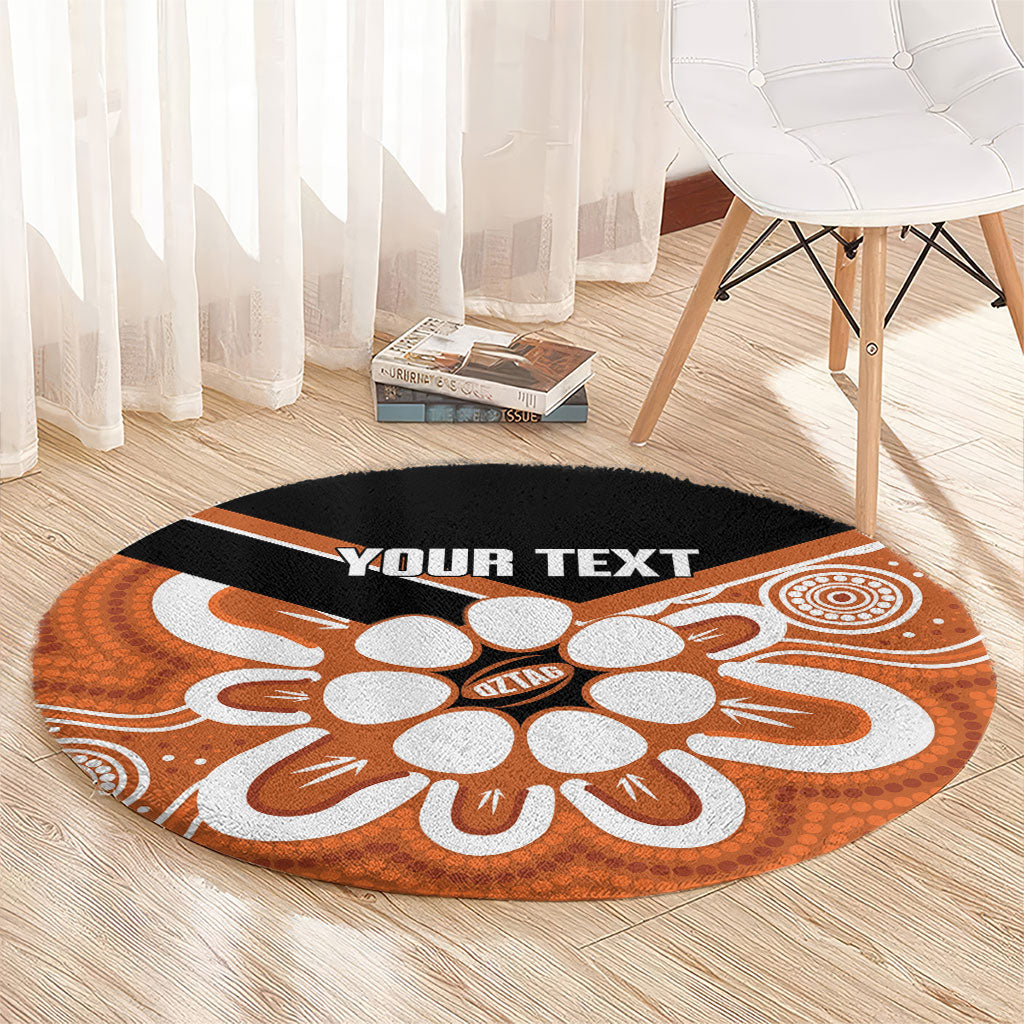 Northern Territory Oztag Custom Round Carpet Seven-Petaled Rose Emblem Indigenous Art