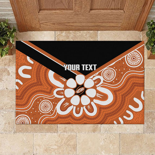Northern Territory Oztag Custom Rubber Doormat Seven-Petaled Rose Emblem Indigenous Art