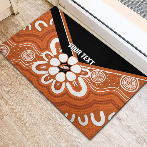Northern Territory Oztag Custom Rubber Doormat Seven-Petaled Rose Emblem Indigenous Art