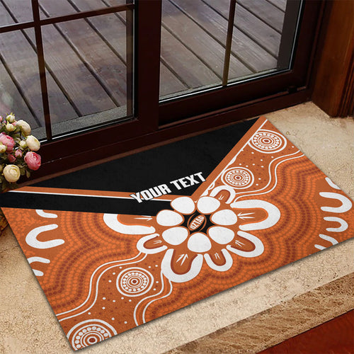 Northern Territory Oztag Custom Rubber Doormat Seven-Petaled Rose Emblem Indigenous Art